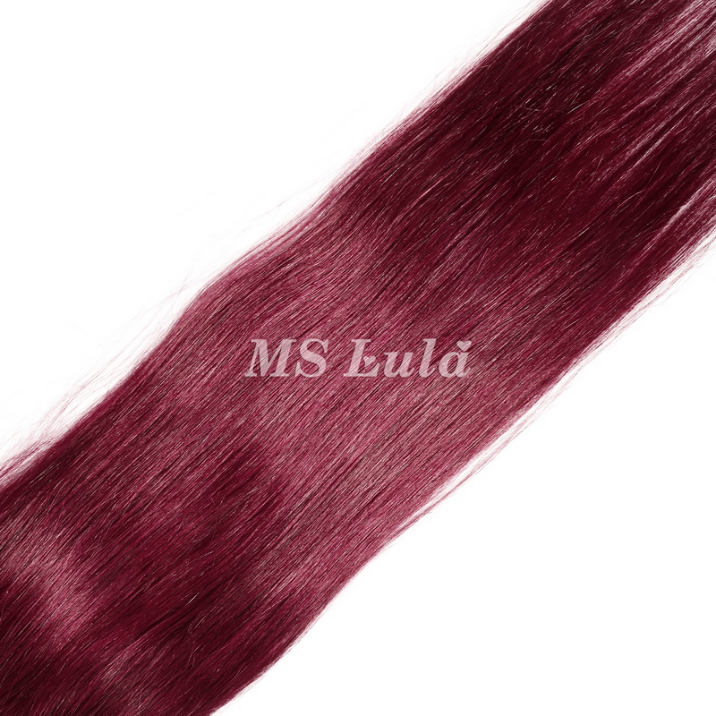 Straight #99J Virgin Human Hair 4x4 13x4 Transparent Lace Closure/Frontal - 图片 5